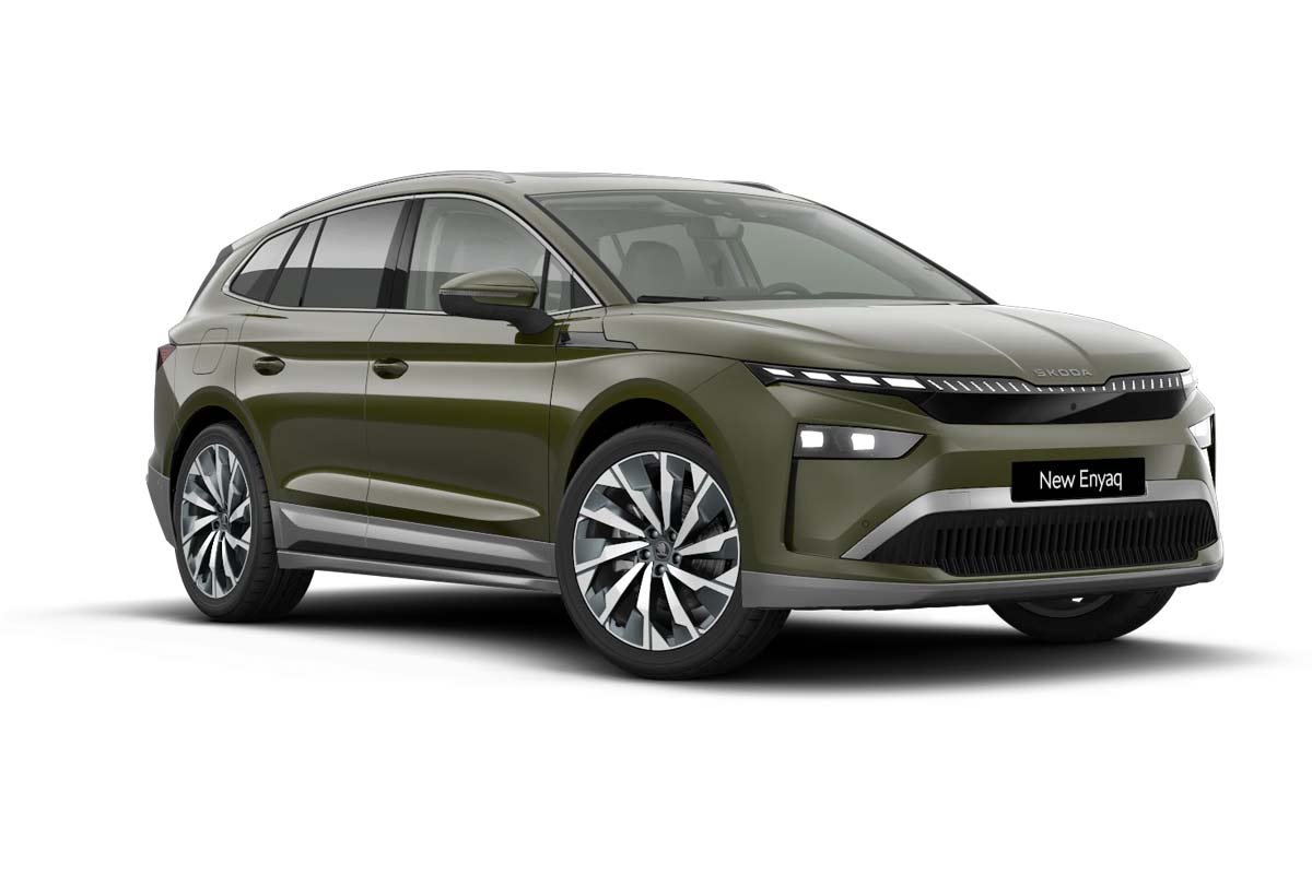 Bild von einnem grünen Skoda Enyaq